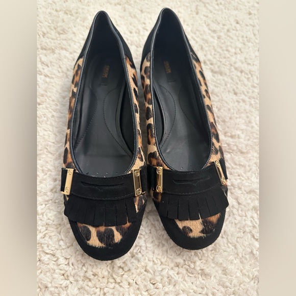 GEOX RESPIRA Wistrey Women's BALLET Pumps Flats SHOES SZ6.5 Animal PRINT Black - Picture 1 of 10